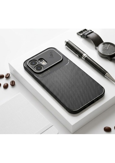 Honor 600 Uyumlu Kılıf Karbon Tasarım Kamera Korumalı Silikon Telefon Kılıfı Kapak Siyah