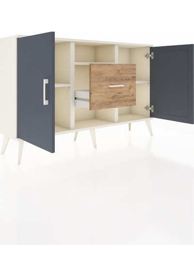 Arges Konsol 3 Raflı Tek Çekmeceli 2 Kapaklı 132x30x83 Aytaşı-antrasit/çam Antrasit/çam Arges Konsol 3 Raflı Tek Çekmeceli 2 Kapaklı 132x30x83 Aytaşı-antrasit/çam Antrasit/çam
