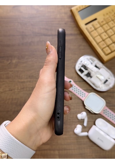 Apple iPhone 11 Pro Uyumlu Premium Deri Dokulu Darbelere Karşı Dayanıklı Nazal Silikon Kılıf Siyah