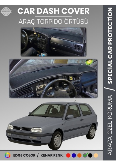 Volkswagen Golf 3 1991-1997 Torpido Örtüsü Ön Göğüs Koruma Tam Uyum Çatlamayı Önler - 883 Stiloto