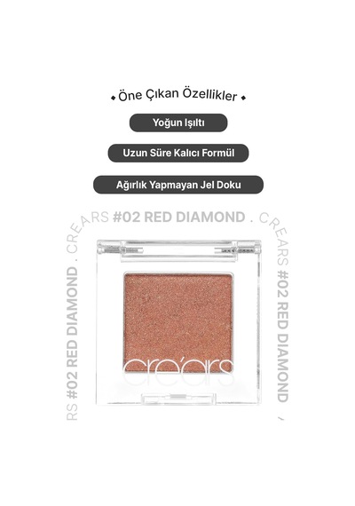 Yoğun Işıltılı Jel Yapılı Tekli Far Diamond Glow Eyeshadow 02 Red Diamond Diğer
