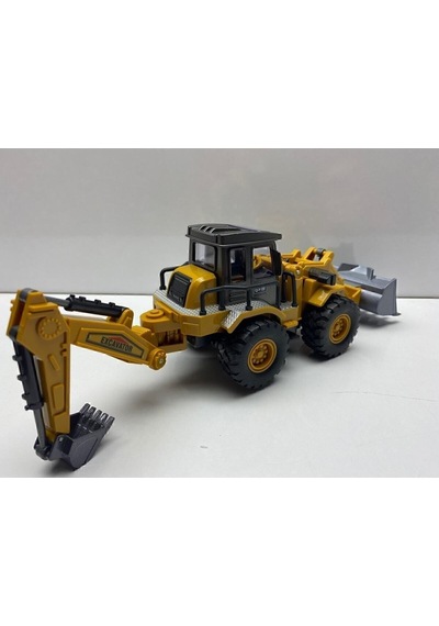 Oyuncak Dozer Metal Excavatör Buldozer Ön Ve Arka Hareketli Kırılmaz Kepçe 25 Cm