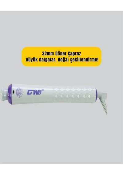 Gw 32mm Döner Başlıklı Saç Kıvırma Makinesi Her An Her Yerde Profesyonel Şekillendirme Çok Renkli