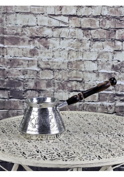 Kalın Topak Eskitme Bakır Cezve 6 Fincanlık