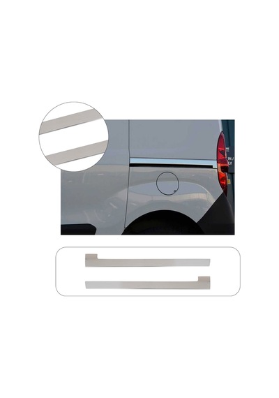 Volkswagen Caddy Uyumlu 2010-2019 Krom Sürgü Çıtası 2 Parça Paslanmaz Çelik
