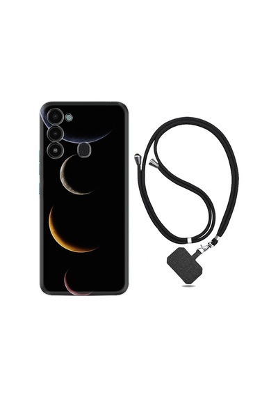 Tecno Spark 8c Kılıf Ipli Boyun Askılı Desenli Silikon Gezegenler 1901