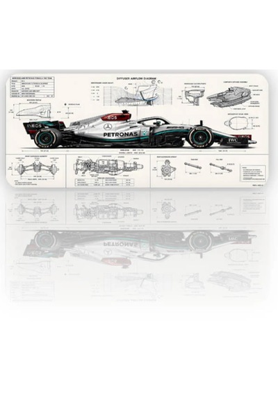 F1 Amg Baskılı 90x40 Kaymaz Taban Mousepad 90x40cm