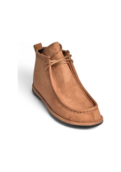 Fox Shoes V846926302 Taba Süet Düz Tabanlı Bağcıklı Kadın Bot Taba