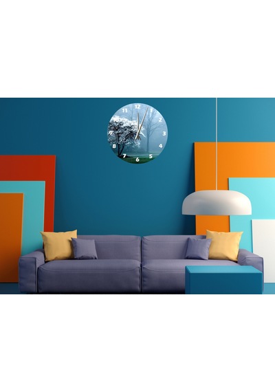 Ti-play Doğa Canlanıyor 30x30cm Akrilik Dekoratif Modern Duvar Saati ÇOk Renkli