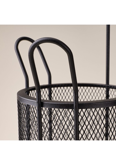 Design Metal Sepetli Tuvalet Kağıtlığı - Siyah Çok Renkli
