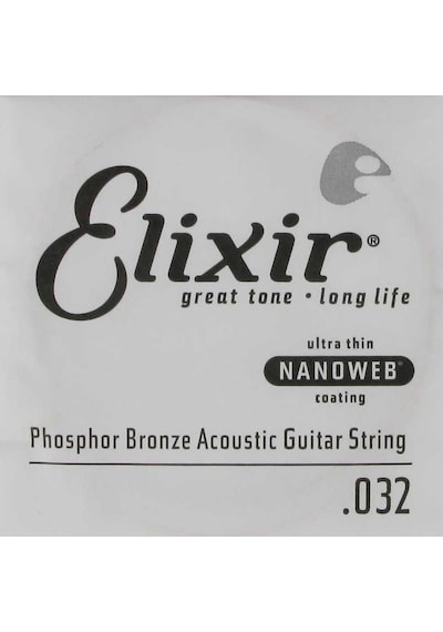 Elixir 14132 Nanoweb Phosphor Bronze Tek Akustik Gitar Teli 32