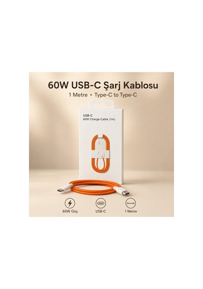 60w Usb-c Şarj Kablosu Type-c Örgülü Hızlı Şarj Kablosu İphone 15 16 17 Uyumlu