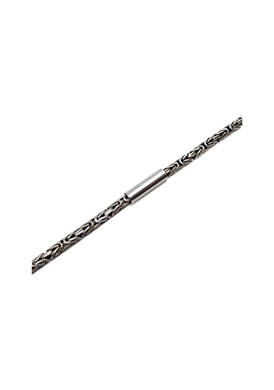 2,8Mm Kral Gümüş Erkek Kolye Zincir Silindir Parçalı Model