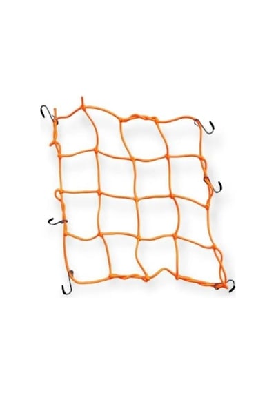 Motosiklet Kask Ve Bagaj Filesi Plastik Kancalı File 35x35 Cm Turuncu