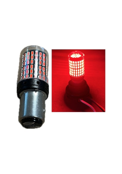 Oto Led Fren Park Ampulü Kırmızı 93 Çift Duy P21w 144 Led 2 Adet