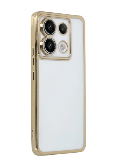 Xiaomi Poco X6 Kılıf Razer Lensli Silikon - Gold -