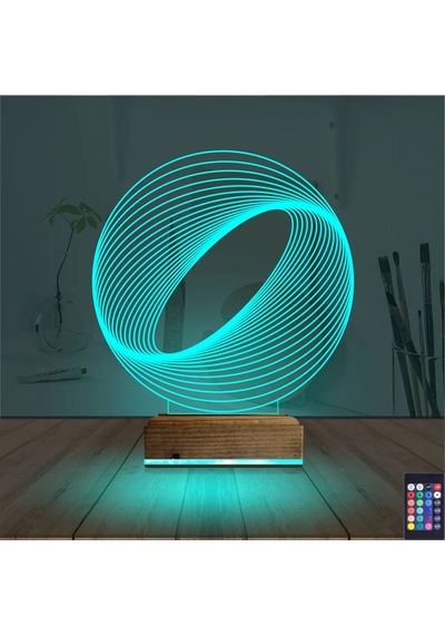 Luvivia Geometrik Dekoratif 3d Lamba - Masa Gece Lambası V9 Şeffaf