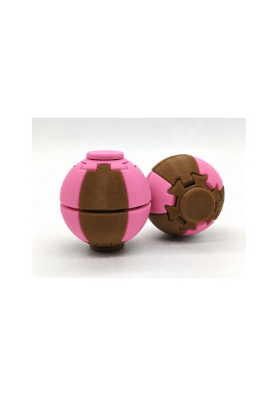 Alvera Press Küresi 3d Baskı Dönüşen Mekanik Fidget Stres Oyuncağı-kahverengi-pembe