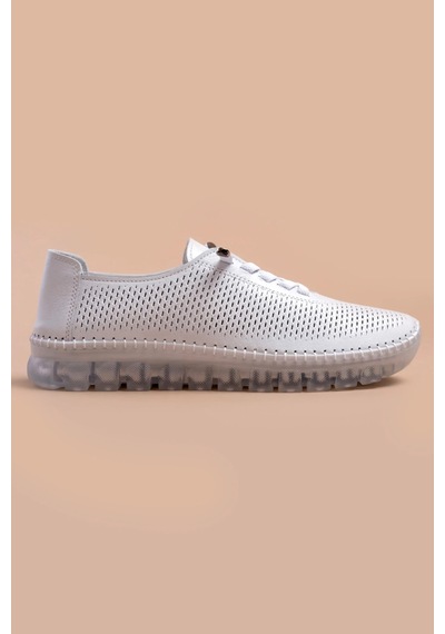 Analin Shoes Hakiki Deri Kadın Casual Ayakkabı Beyaz