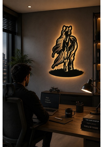 Lucenda Led Işıklı Tablo Koşan At Duvar Dekoru Led Aydınlatmalı Modern Dekoratif Duvar Süsü Siyah - 904808065 Siyah Lucenda Led Işıklı Tablo Koşan At Duvar Dekoru Led Aydınlatmalı Modern Dekoratif Duvar Süsü Siyah - 904808065 Siyah