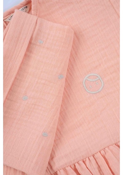 Kimono Kollu Çocuk Bluz Pembe Organik Pamuk