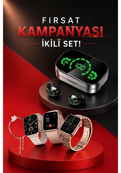 Yeni Nesil Kaliteli Akıllı Saat Ve Kablosuz Bluetooth Kulaklık Yü
