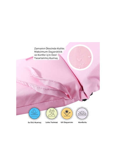 Xpermate Fermuarlı Şezlong Minderi Su Geçirmez 60x180x5 Pembe