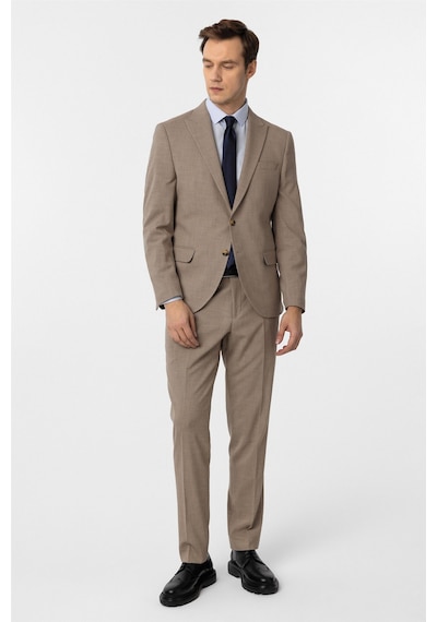Süvari Sütlü Kahve Slim Fit Desenli Sivri Yaka 6 Drop Klasik Takım Elbise Süvari Sütlü Kahve Slim Fit Desenli Sivri Yaka 6 Drop Klasik Takım Elbise