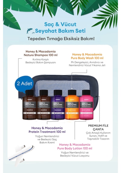 Kundal Travel Kit White Musk Saç & Vücut Seyahat Bakım Seti