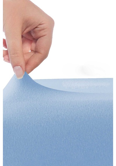 Tek Kişilik Düz Penye %100 Pamuklu Lastikli Çarşaf 100x200 Cm Newsheet Mavi Renkli
