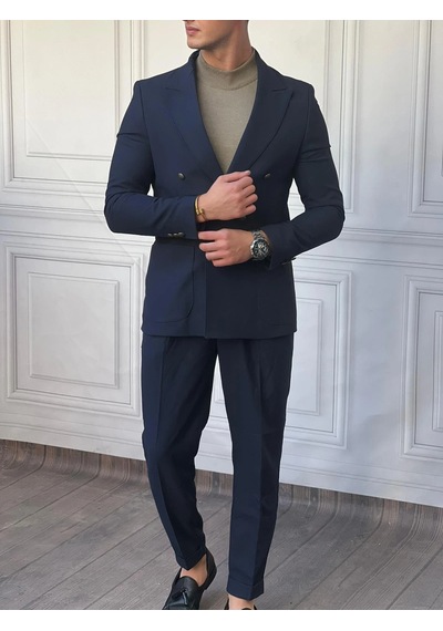 Modefendi Petek Örme Pamuk Likra İtalyan Kesim Slimfit Ceket Pantolon Takım Elbise Lacivert Modefendi Petek Örme Pamuk Likra İtalyan Kesim Slimfit Ceket Pantolon Takım Elbise Lacivert