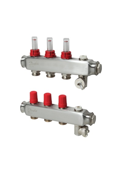 Danfoss 3'lü Paslanmaz Çelik Debimetreli Kollektör Seti - 088u0753