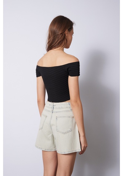 Triko Korse Top Sıyah