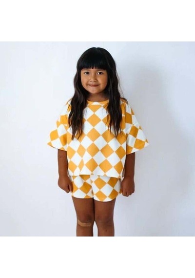 Lolliboomkids Kız Çocuk Oversize Ekose - Dama Desenli Tişört Ve Şort 2li Takım 2-7 Yaş Yazlık Takım Sarı Renk Sarı Lolliboomkids Kız Çocuk Oversize Ekose - Dama Desenli Tişört Ve Şort 2li Takım 2-7 Yaş Yazlık Takım Sarı Renk Sarı