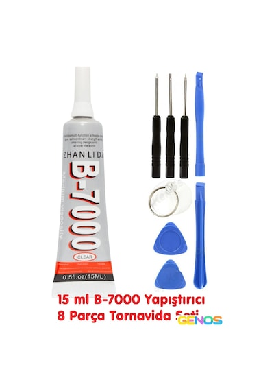50ml B7000 Cep Telefon Lcd Ekran Kapak Plastik Yapıştırıcı + 8 Parça Montaj Seti