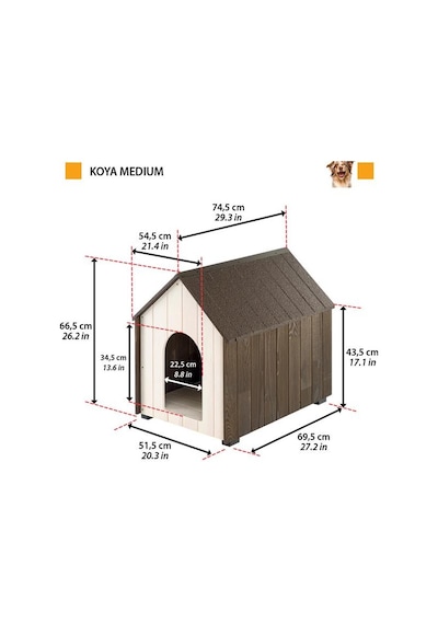Ferplast Koya Ahşap Köpek Kulübesi Medium