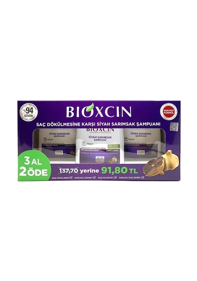 Bioxcin Siyah Sarımsak Şampuanı 300 Ml 3 Al 2 Öde