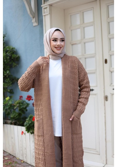 Harman Butik Kadın Örgülü Triko Hırka Vizyon Vizyon
