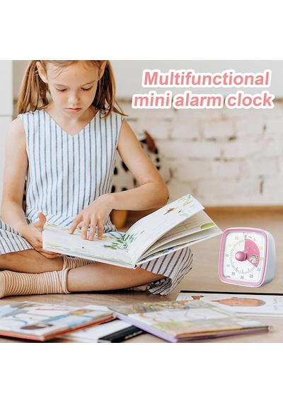 Yunbaoit Gece Işıklı Beyaz, Renkli Gökkuşağı Tasarımlı 60 Dakikalık Mekanik Mutfak Ve Çocuk Zamanlayıcı Sevimli Ve Kullanışlı Timer Pembe