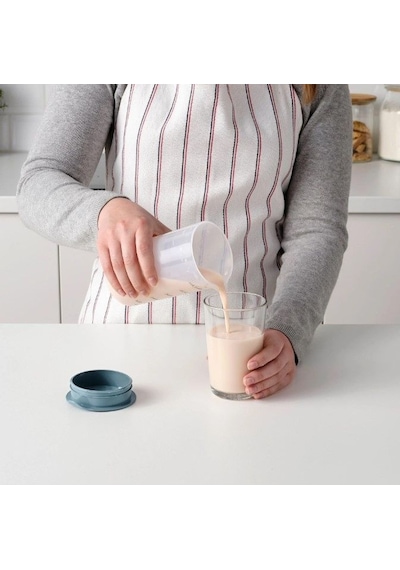 Ikea Standardmått Kapaklı Ölçü Ve Karıştırma Kabı 500 Ml 15 Cm Şeffaf - Lacivert 1 Parça