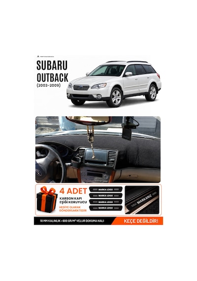 Subaru Outback 2003-2009 Uyumlu Torpido Koruma, Torpido Örtüsü, Torpido Kılıfı - Siyah