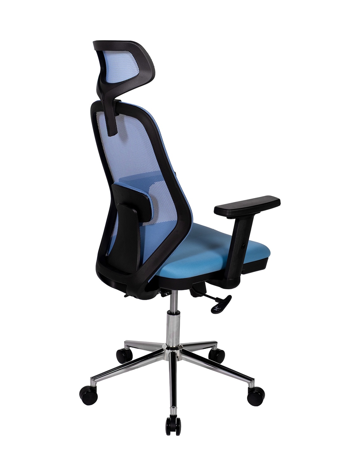 Ofisbazaar Dali Fileli Yönetici Koltuğu Ergonomik Başlıklı Ofis Koltuğu Açık Mavi Mavi