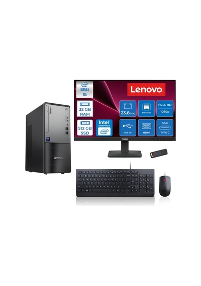 Lenovo ThinkCentre Neo 50T Gen 6 13BD007UTR24F12 Ultra 5 225 32 GB 512 GB SSD 23.8" Free Dos Masaüstü Bilgisayar + USB Bellek