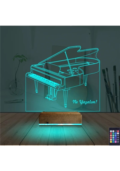 Luvivia Piyano Müzik Piyanist Kişiye Özel 3d Lamba - Masa Gece Lambası V1 Şeffaf