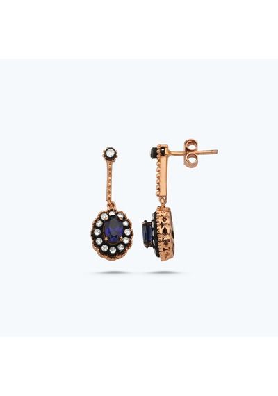 Altınbaş Elmas Safir Oval Küpe Esd1520s-8k Beyaz