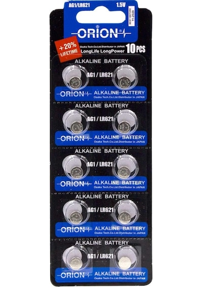 Orion AG1 LR621 364A 1.5V Alkalin Düğme Pil 10'lu