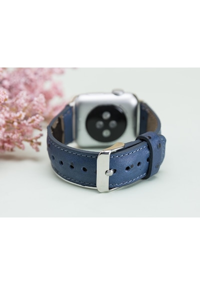 Bouletta Apple Uyumlu  Watch Deri Kordon 38-40-41 MM Mavi (443083611)