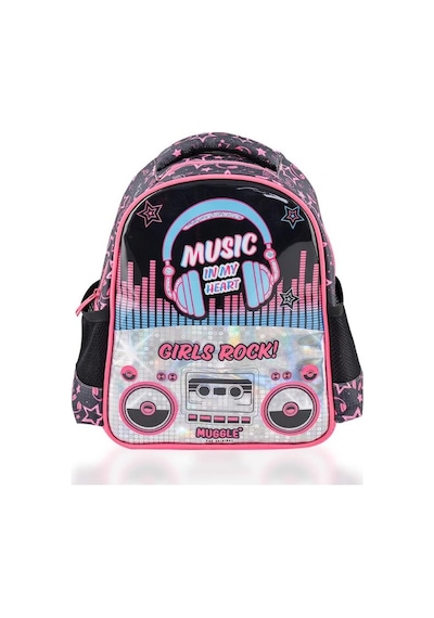 Muggle Okul Çantası Music Siyah Mu-7143