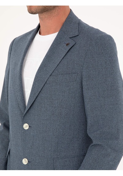 Cacharel İndigo Slim Fit Yün Karışımlı Takım Elbise Mavi