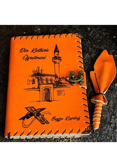 Din Kültürü Öğretmenine İsme Özel Deri Defter